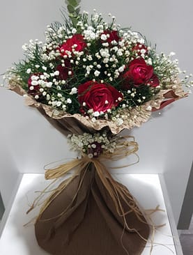 9 kırmızı gül buket