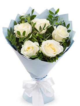 5 beyaz gül buket