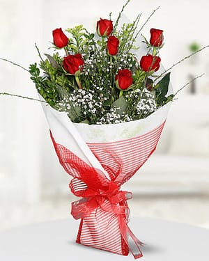 7 kırmızı gül buket