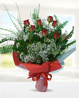 7 kırmızı gül buket