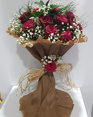 12 kırmızı gül buket