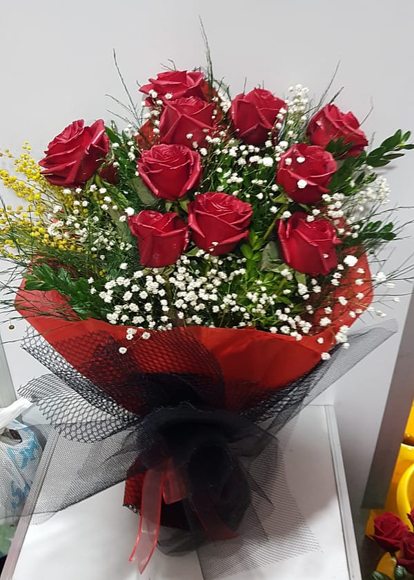 10 kırmızı gül buket